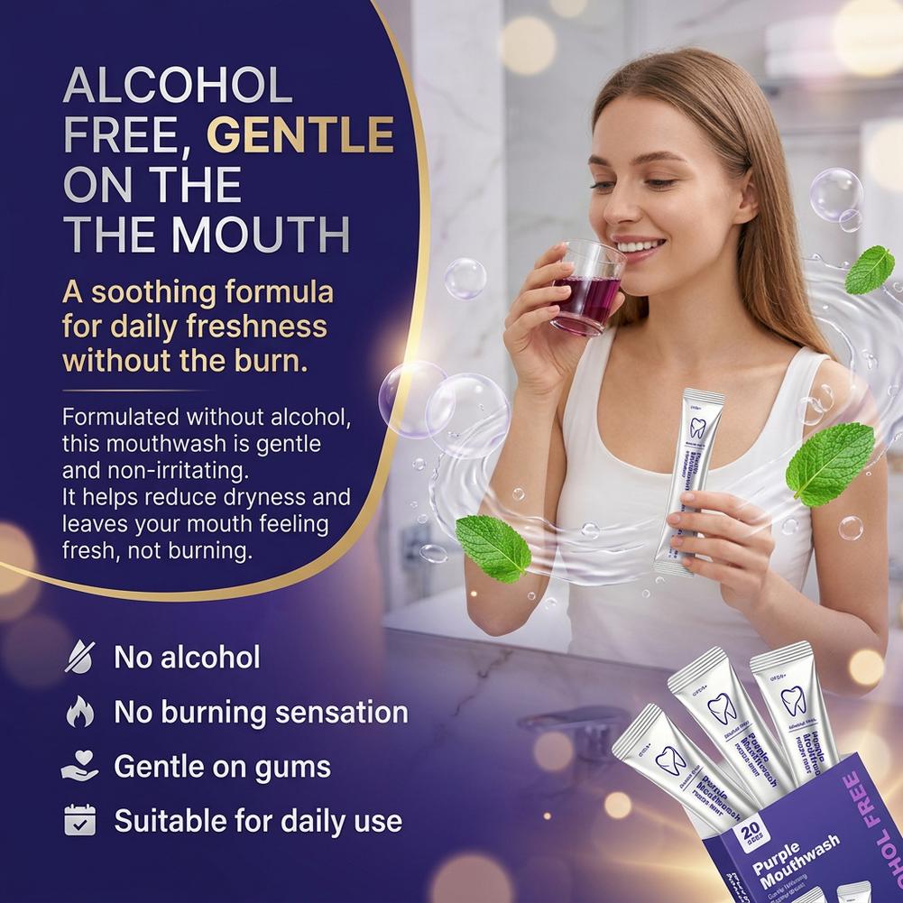 Teeth Whitening Mouthwash - 보라색 구강 청결제, 치아 세정, 구강
