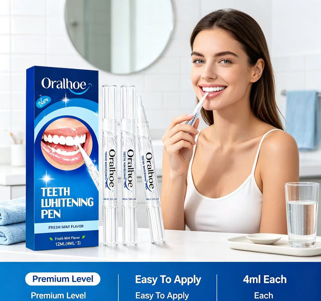 오랄호 치아 미백 펜 3개 세트, 상쾌한 민트 향, 휴 - Teeth Whitening Pens 리뷰 및 가격