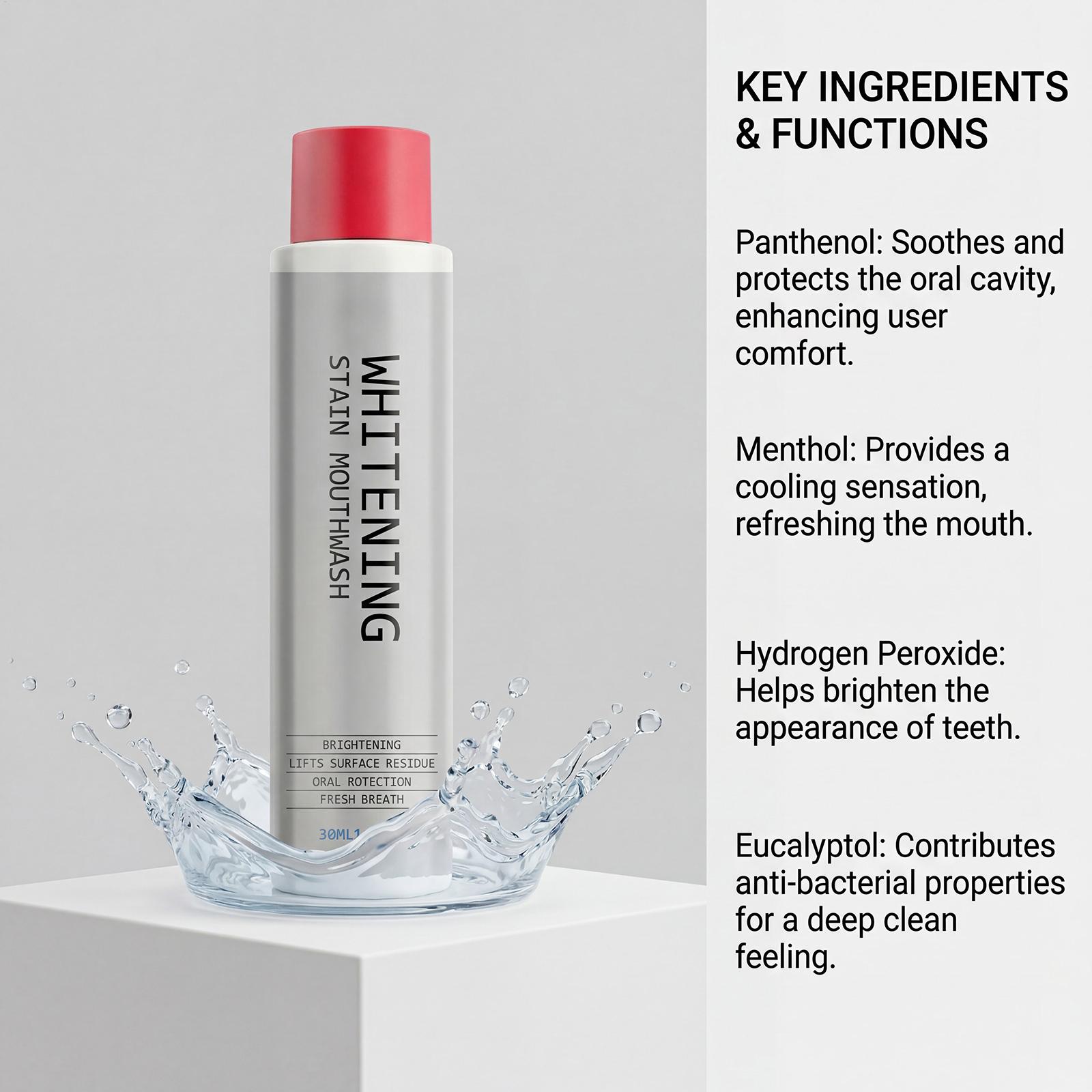 30ml 얼룩 제거 구강청결제, 냄새 제거, 치아 미백 - Teeth Whitening Mouthwash 리뷰 및 가격