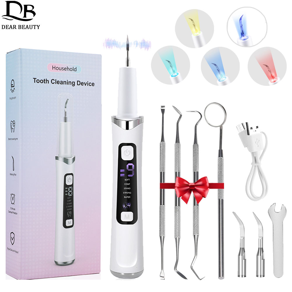 5 LED 빛 초음파 치아 클리너 9 레벨 치과 스케일 - Teeth Whitening Mouthwash 리뷰 및 가격